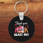 かわいいレトロな読書好きな女性のためのバレンタインギフト _1  キーホルダー (正面)
