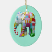 かわいいレトロな象お洒落カラフル セラミックオーナメント (右)