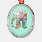 かわいいレトロな象お洒落カラフル メタルオーナメント (左)