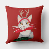 かわいいレトロねこ 赤いクリスマス クッション (裏面)