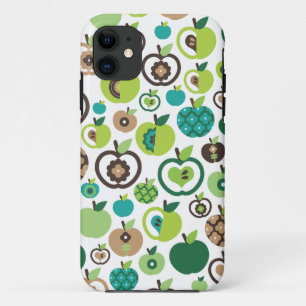 かわいいレトロのりんごの花模様のデザイン iPhone 11 ケース