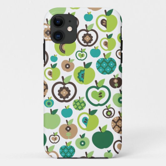 かわいいレトロのりんごの花模様のデザイン Case-Mate iPhoneケース (裏面)