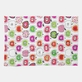 かわいいレトロのりんごパターン キッチンタオル (横)