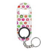 かわいいレトロのりんごパターン キーホルダー栓抜き (裏面)