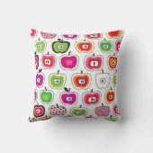 かわいいレトロのりんごパターン クッション (裏面)