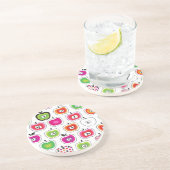 かわいいレトロのりんごパターン コースター (側面)