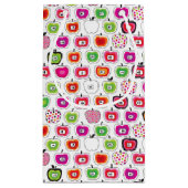 かわいいレトロのりんごパターン スモールペーパーバッグ (裏面)