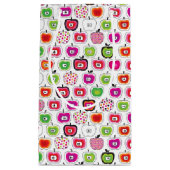 かわいいレトロのりんごパターン スモールペーパーバッグ (正面)