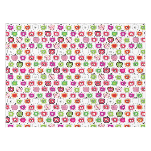 かわいいレトロのりんごパターン テーブルクロス (正面(横))