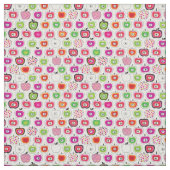 かわいいレトロのりんごパターン ファブリック (見本)