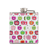 かわいいレトロのりんごパターン フラスク (裏面)