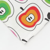 かわいいレトロのりんごパターン フリースブランケット (角)