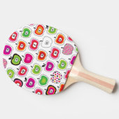 かわいいレトロのりんごパターン 卓球ラケット (横)