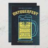 かわいいレトロのオクトーバーフェストの招待状|の黒板 招待状 (正面/裏面)