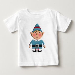 かわいいレトロのクリスマスの小妖精や小人 ベビーTシャツ