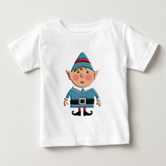 かわいいレトロのクリスマスの小妖精や小人 ベビーTシャツ (正面)