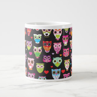 かわいいレトロのフクロウのマグ ジャンボコーヒーマグカップ