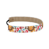 かわいいレトロのライオンはイラストレーションをからかいます アスレチックヘッドバンド (左)