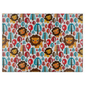 かわいいレトロのライオンはイラストレーションをからかいます カッティングボード (正面)