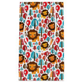 かわいいレトロのライオンはイラストレーションをからかいます スモールペーパーバッグ (正面)