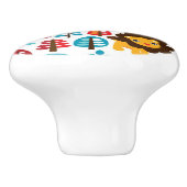 かわいいレトロのライオンはイラストレーションをからかいます セラミックノブ (側面)