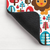 かわいいレトロのライオンはイラストレーションをからかいます マウスパッド (コーナー)