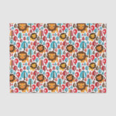 かわいいレトロのライオンはイラストレーションをからかいます 薄葉紙 (正面)