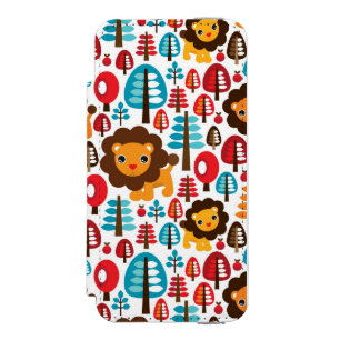 かわいいレトロのライオンはイラストレーションをからかいます iPhone SE/5/5sウォレットケース