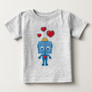 かわいいレトロのロボットパーソナライズな子供のティー ベビーTシャツ
