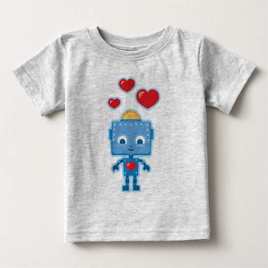 かわいいレトロのロボットパーソナライズな子供のティー ベビーTシャツ (正面)
