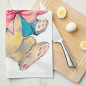 かわいいレトロのヴィンテージのイースターのウサギの休日 キッチンタオル (四つ折り)