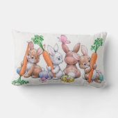 かわいいレトロのヴィンテージのイースターのウサギの装飾の枕 ランバークッション (裏面)