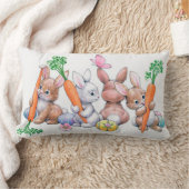 かわいいレトロのヴィンテージのイースターのウサギの装飾の枕 ランバークッション (ブランケット)