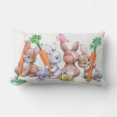 かわいいレトロのヴィンテージのイースターのウサギの装飾の枕 ランバークッション (正面)