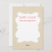 かわいいレトロのヴィンテージのイースターのウサギはメッセージを加えます シーズンカード (裏面)