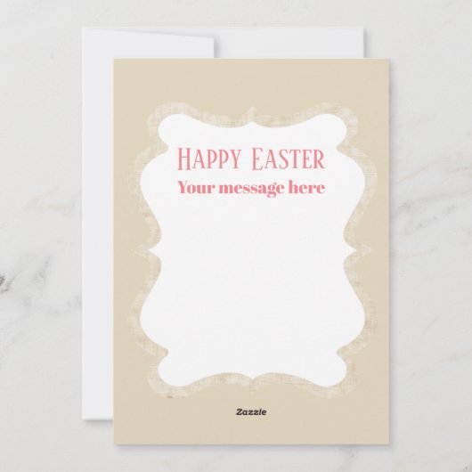 かわいいレトロのヴィンテージのイースターのウサギはメッセージを加えます シーズンカード (裏面)