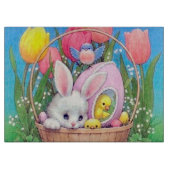 かわいいレトロのヴィンテージのイースターのウサギ カッティングボード (正面)