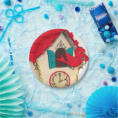 かわいいレトロのヴィンテージのハト時計のパーティー ペーパープレート (パーティー)