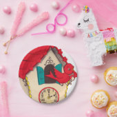 かわいいレトロのヴィンテージのハト時計のパーティー ペーパープレート (パーティー)