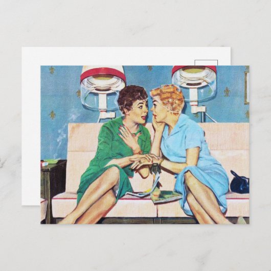 かわいいレトロのヴィンテージの美容室 シーズンポストカード (正面/裏面)