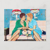 かわいいレトロのヴィンテージの美容室 シーズンポストカード (正面)