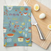 かわいいレトロの世紀半ばの料理の台所タオル キッチンタオル (四つ折り)