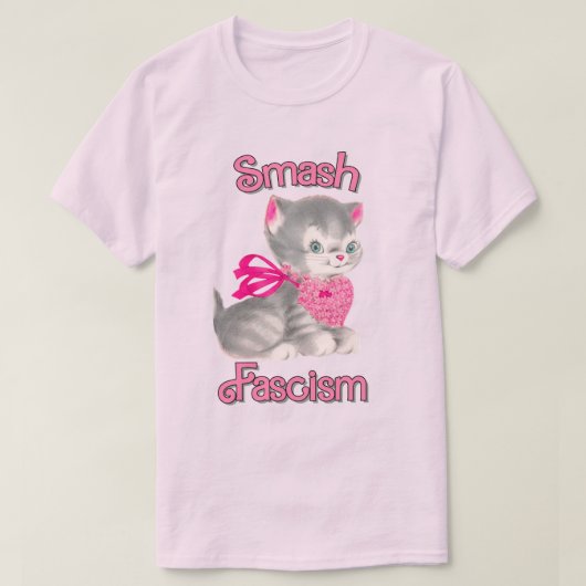 かわいいレトロの子猫 – Smash Fasism Tシャツ (デザイン正面)