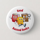 かわいいレトロの本読 – 禁制本 缶バッジ (正面)