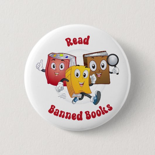 かわいいレトロの本読 – 禁制本 缶バッジ (正面)