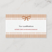 かわいいレトロの縞模様のちょうネクタイの赤 名刺 (裏面)