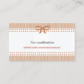 かわいいレトロの縞模様のちょうネクタイの赤 名刺 (裏面)