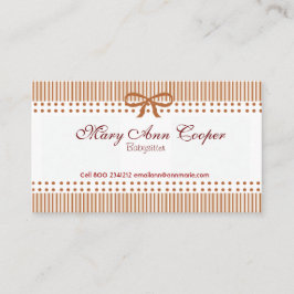 かわいいレトロの縞模様のちょうネクタイの赤 名刺