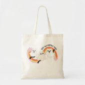 かわいいレトロの美しい幽霊猫ハロウィン トートバッグ (正面)