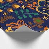 かわいいレトロの花シームレスパター ラッピングペーパー (角)